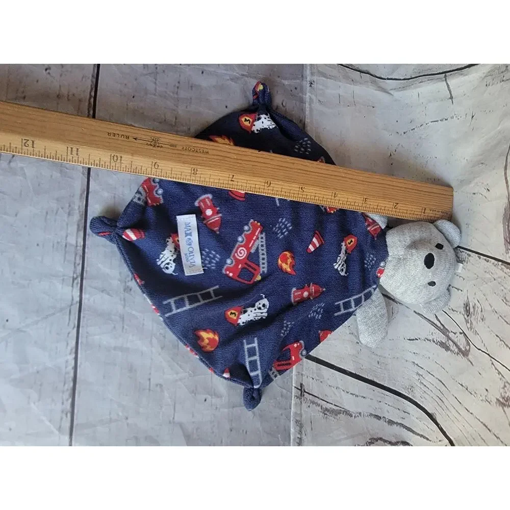 Max & Olivia Blue Bear Fire Fighter Security Blanket Lovey